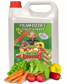 NAWÓZ UNIWERSALNY płyn BIOHUMUS EXTRA NATURALNY EKO do warzyw owoców 5L