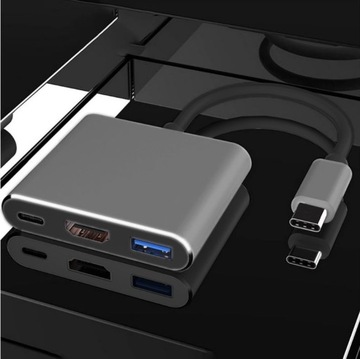 Адаптер TYPE C Конвертер HDMI USB 4K для MacBook Air