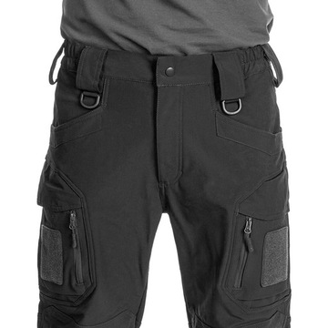 Spodnie bojówki wojskowe wodoodporne Mil-Tec Softshell Assault czarne XXL
