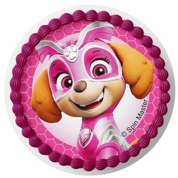 PSI PATROL MIGHTY PUPS SKYE opłatek na tort 20 cm