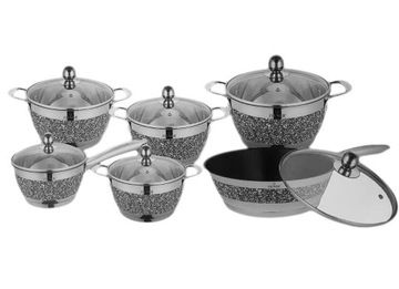 KOMPLWT GARNKI ELEGANCE 12 ELE. / SZARY