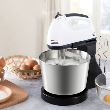 РУЧНОЙ КУХОННЫЙ МИКСЕР С ВРАЩАЮЩЕЙСЯ ЧАСОЙ, 7 СКОРОСТЕЙ + 4 КОНЦА, ПРОЧНЫЙ