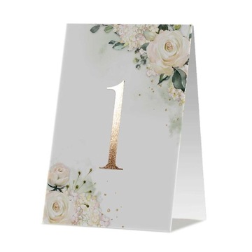 Złocone numerki numery na stół weselny stoły 7szt