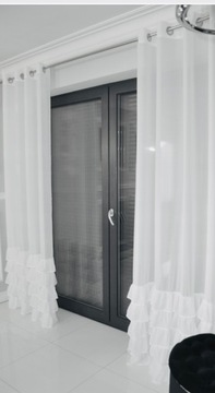 FIRANA GOTOWA DOLLY ZASŁONY FALBANY BIAŁE 145X250 KÓŁKA PRZELOTKI WOAL