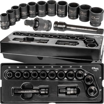 WKŁAD 7el. NASADKI UDAROWE 1/2'' 13-27mm ZESTAW
