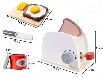 ДЕРЕВЯННЫЙ ТОСТЕР + АКСЕССУАРЫ НАБОР ДЛЯ ЗАВТРАКА