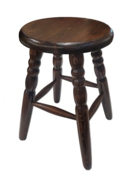 Taboret stołek kuchenny drewniany okrągły orzech