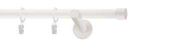 Karnisz metalowy pojedynczy Biały Mat 120 cm 19mm Luna rózne wzory