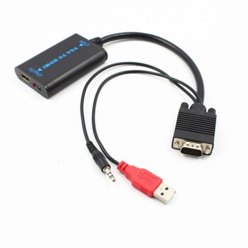 Конвертер с разъема VGA на разъем HDMI + кабель с аудиоразъемом 3,5 мм