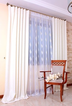 Кремовые шторы с блеском цвета экрю, шторы на заказ