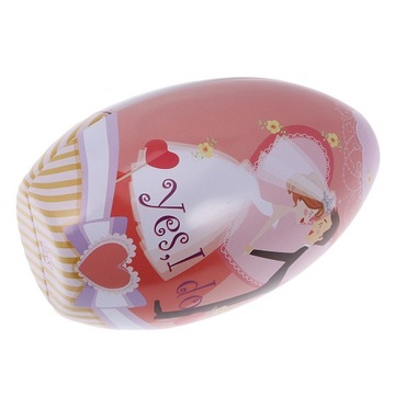 Коробка для хранения конфет в форме пасхального яйца. Жестяная коробочка для чая