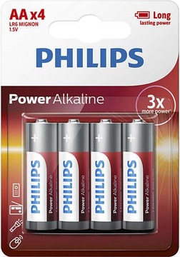 PHILIPS Baterie Power Alkaline AA 4szt. blister