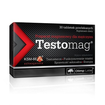 OLIMP Testomag 30tabs MAGNEZ CYNK SELEN EKSTRAKT ASHWAGANDHY KSM-66