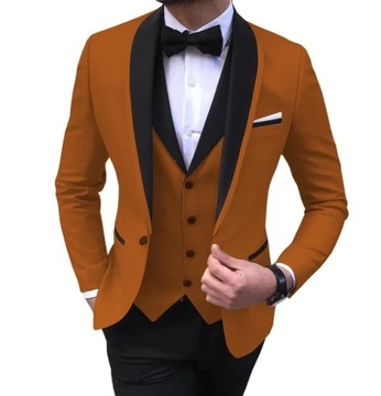 Garnitur męski Garnitur kamizelka spodnie 3 szt./ moda nowe męskie Casual f