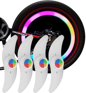 4x LAMPKI ROWEROWE LED NA SZPRYCHY KOŁA ROWER NAKŁADKA NA KOŁO ROWEROWE