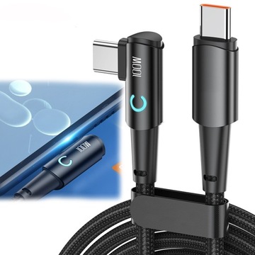 KĄTOWY KABEL USB-C TYPE-C PD 100W QC