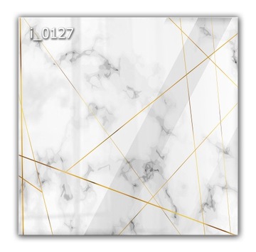 Panel szklany hartowany 60x60 MARMUR ZŁOTE LINIE kuchnia