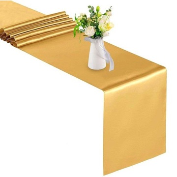 Дорожка сатиновая ЗОЛОТАЯ 36 см для стола Первое причастие Свадьба Свадебный рулон 9м
