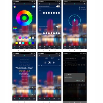 Светодиодная лента RGB 5050 Bluetooth, 6 м, МОБИЛЬНОЕ ПРИЛОЖЕНИЕ, музыкальный датчик с дистанционным управлением, 12 В