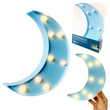 LAMPKA NA ŚCIANĘ LED NA BATERIE STOJĄCA KSIEŻYC DLA DZIECI NOCNA