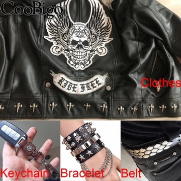 20 комплектов металлических черепов с заклепками и шипами в стиле панк-рок DIY кожаный браслет для рукоделия