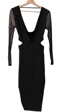 Vesper čierne Midi šaty s výrezmi 36