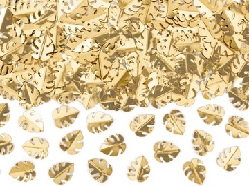 Konfetti metalizowane Liście, złoty, 15g urodziny