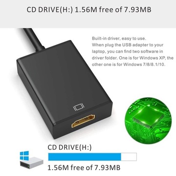 Адаптер USB 3 — HDMI 1080P Full HD