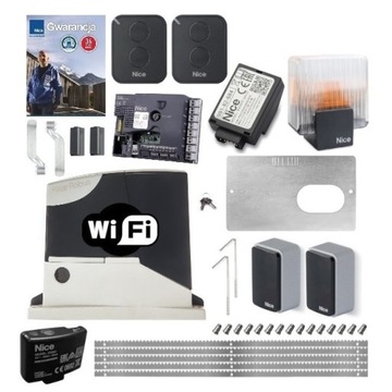 Zestaw NICE ROBUS 400 RB400 do 400 kg + 2 PILOTY + LAMPA + LISTWA 5M + WIFI