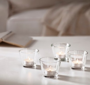 СТЕКЛЯННЫЕ ПОДСВЕЧИ ДЛЯ НАГРЕВАТЕЛЯ TEALIGHT 4 ШТ.