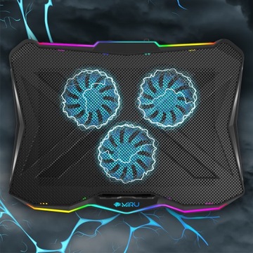 ОХЛАЖДАЮЩАЯ ПОДСТАВКА ДЛЯ НОУТБУКА 15–17 ДЮЙМОВ, РЕГУЛИРУЕМАЯ RGB-СВЕТОДИОДНАЯ, С USB