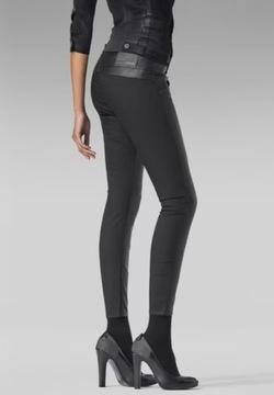 G-STAR RAW LYNN SKINNY FIT PANTS SPODNIE BLACK ALA SKÓRA WOMEN 25/32