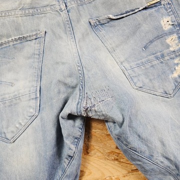Spodnie Jeansowe G-STAR RAW Skręty Błękitne Slim Designerskie Dżins 34x34
