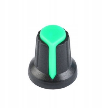 Gałka Potencjometru oś 6mm Zielony 15x17mm 5szt