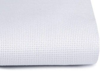Tkanina do haftu kanwa 20 ct (80 oczek na 10 cm) bawełniana 100x150cm biała