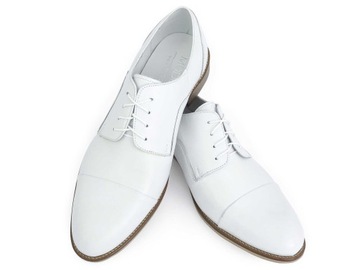 Białe wizytowe buty męskie Obuwie MODINI T150 41