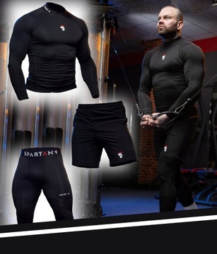 МУЖСКАЯ ТЕРМОАКТИВНАЯ ФУТБОЛКА + БРЮКИ, РАЗМЕР ШОРТ. ТРЕНИРОВОЧНЫЙ НАБОР L 3 в 1