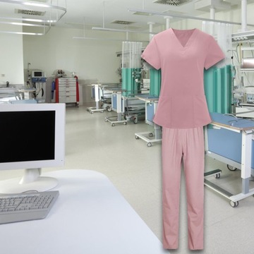 Женский комплект из футболки и свободных брюк Scrubs XXL Розовый