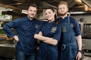 Белый поварской свитшот с вышивкой Springi от Weles