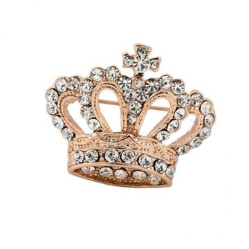 Korona Kryształowa broszka Pin Biżuteria ślub