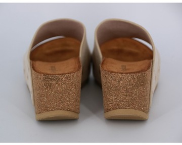 БЕЖЕВЫЕ ЗАМШЕВЫЕ ТАПОЧКИ НА ПРОБКОВОЙ ПЛАТФОРМЕ 39