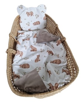 Komplet PREMIUM do wózka gondoli kołyski kosza koc kocyk velvet zestaw beż