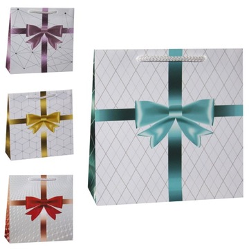 torebki prezentowe wstążki 16x6x16cm mix 10 sztuk wzorów toreb ozdobnych