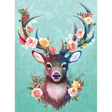 JELEŃ HAFT DIAMENTOWY Diamond Painting 5D 20x30 MOZAIKA DIAMENTOWA HOBBY