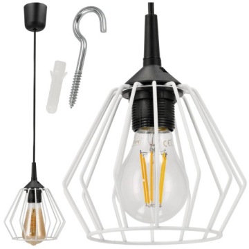 LAMPA WISZĄCA SUFITOWA ŻYRANDOL LED E27 REGULOWANA 0-100cm ALUMINIOWY KLOSZ