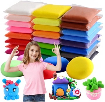 V2 PIANKOLINA PLASTELINA MAGICZNA KOLOROWA POLIMEROWA SUPER CLAY 24 SZT