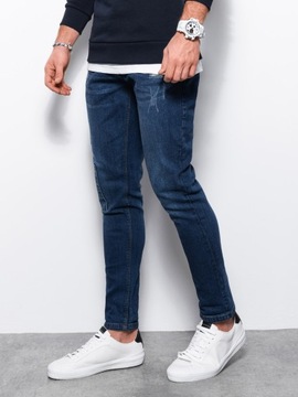 Spodnie męskie jeansowe SKINNY FIT nieb P1060 XL