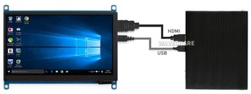 7-дюймовый емкостный сенсорный экран QLED, 1024×600, HDMI