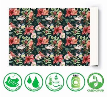 Podkładka ochronna do biura 120x60 Kwiaty Ptaszki