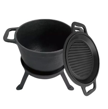 KOCIOŁEK ŻELIWNY 5 L GARNEK Myśliwski Węgierski na Pieczonki OGNISKO GRILL